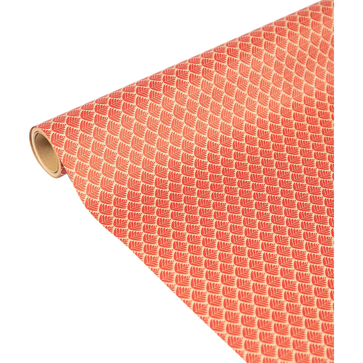 Geschenkpapier Clairefontaine Rote Blumen, blau-braun mit Blumendekor, 5 Tinyrollen mit jeweils L 5 m x B 350 mm