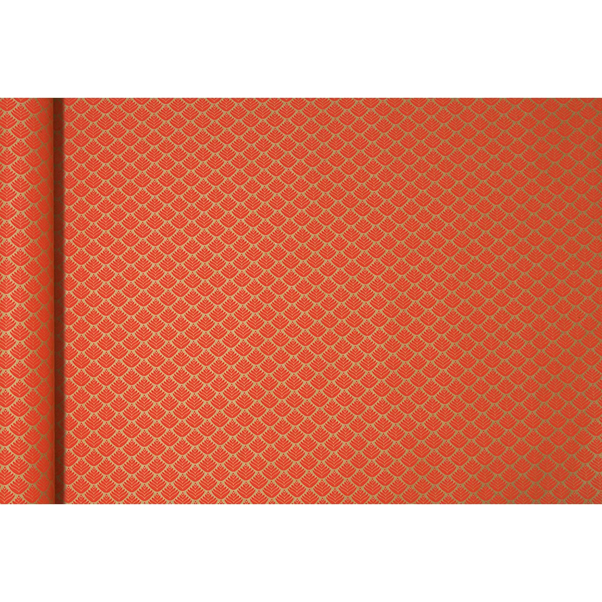 Geschenkpapier Clairefontaine Rote Blumen, blau-braun mit Blumendekor, 5 Tinyrollen mit jeweils L 5 m x B 350 mm