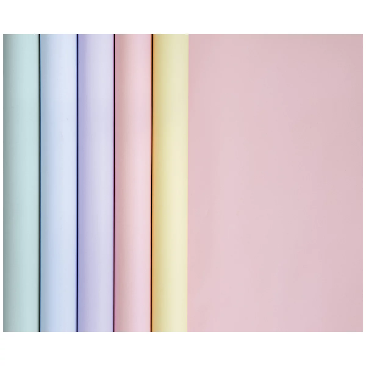 Geschenkpapier CLAIREFONTAINE Tiny Rolls, 20 Rollen, 500 × 35 cm, 90g/m², FSC® Papier, pastellfarben, sortiert
