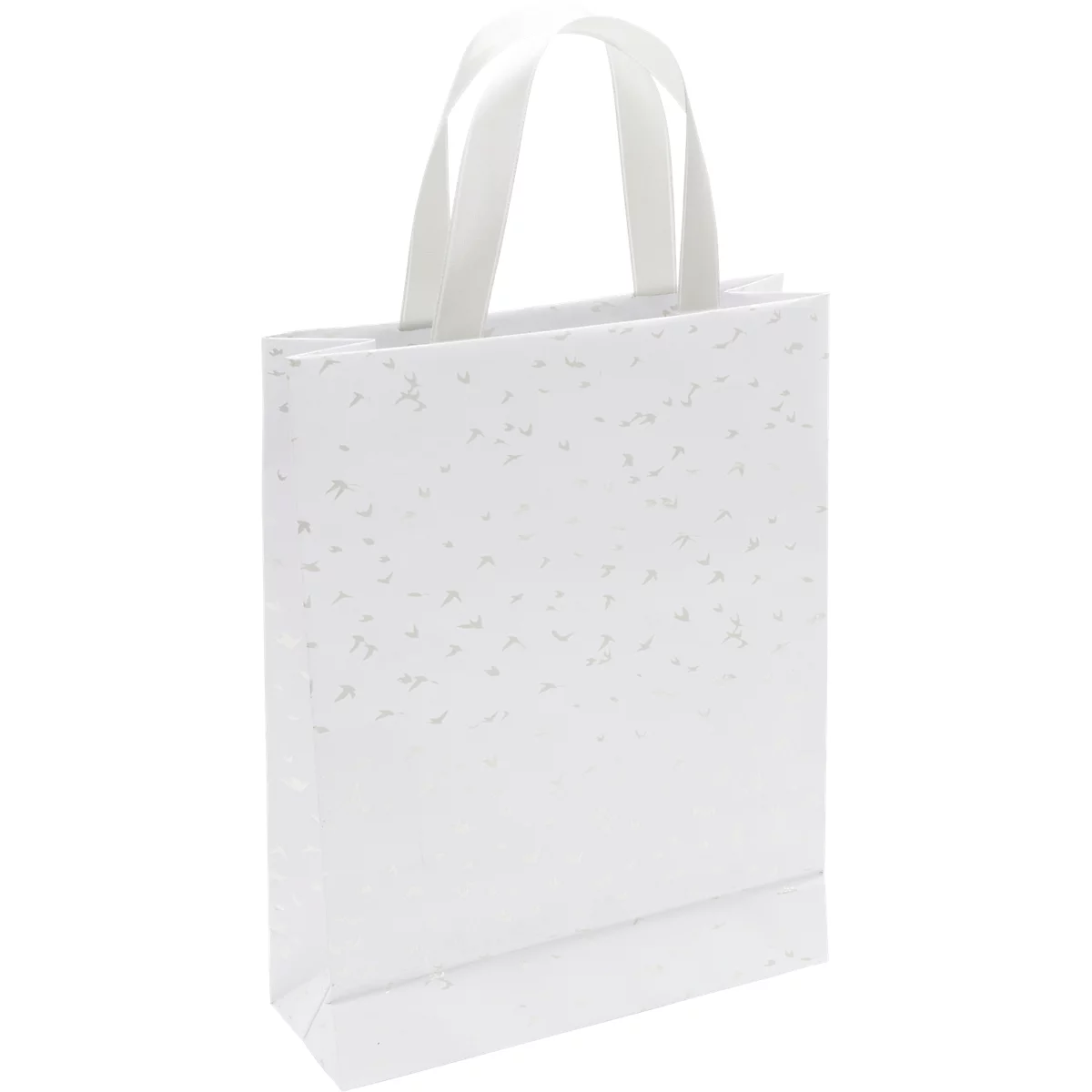 Geschenktüte CLAIREFONTAINE Premium weiss, Grösse M, Satin-Tragebänder, reissfest, PP-beschichtet, weiss, 5 Stk.