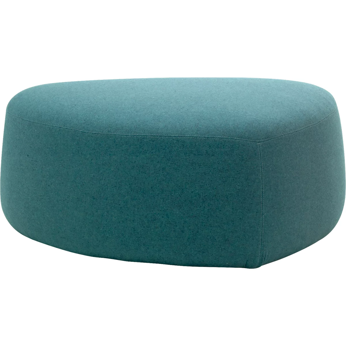 Gestoffeerd meubel Leyform GOGO Pouf, medium, ovaal, B 980 x D 910 x H 390 mm, met glijders, stoffen bekleding, petrol