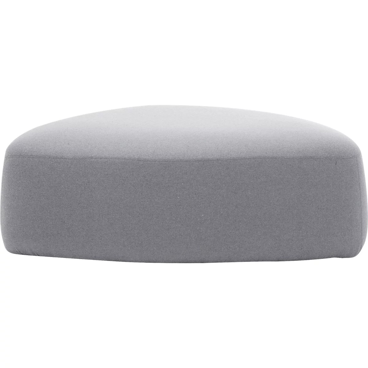 Gestoffeerd meubilair Leyform GOGO Pouf, groot, ovaal, B 1240 x D 1090 x H 440 mm, met glijders, stoffen bekleding, grijs