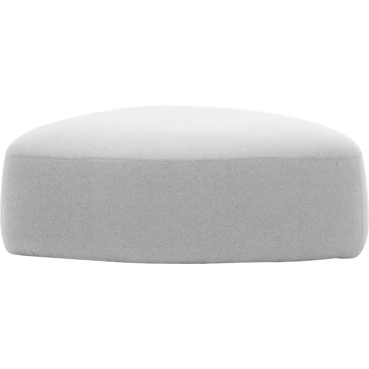 Gestoffeerd meubilair Leyform GOGO Pouf, groot, ovaal, B 1240 x D 1090 x H 440 mm, met glijders, stoffen bekleding, lichtgrijs