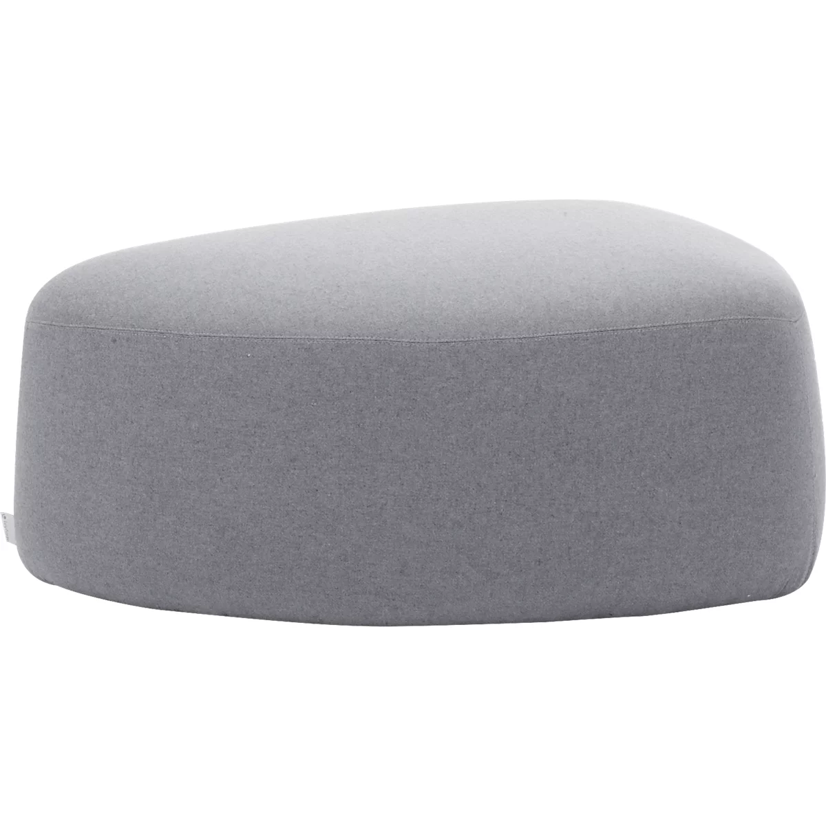 Gestoffeerd meubilair Leyform GOGO Pouf, medium, ovaal, B 980 x D 910 x H 390 mm, met glijders, stoffen bekleding, grijs