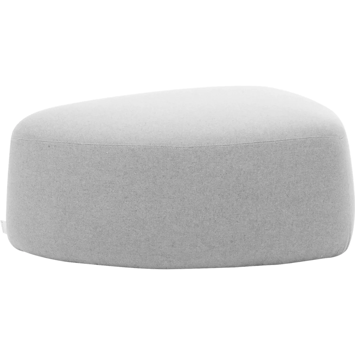 Gestoffeerd meubilair Leyform GOGO Pouf, medium, ovaal, B 980 x D 910 x H 390 mm, met glijders, stoffen bekleding, lichtgrijs