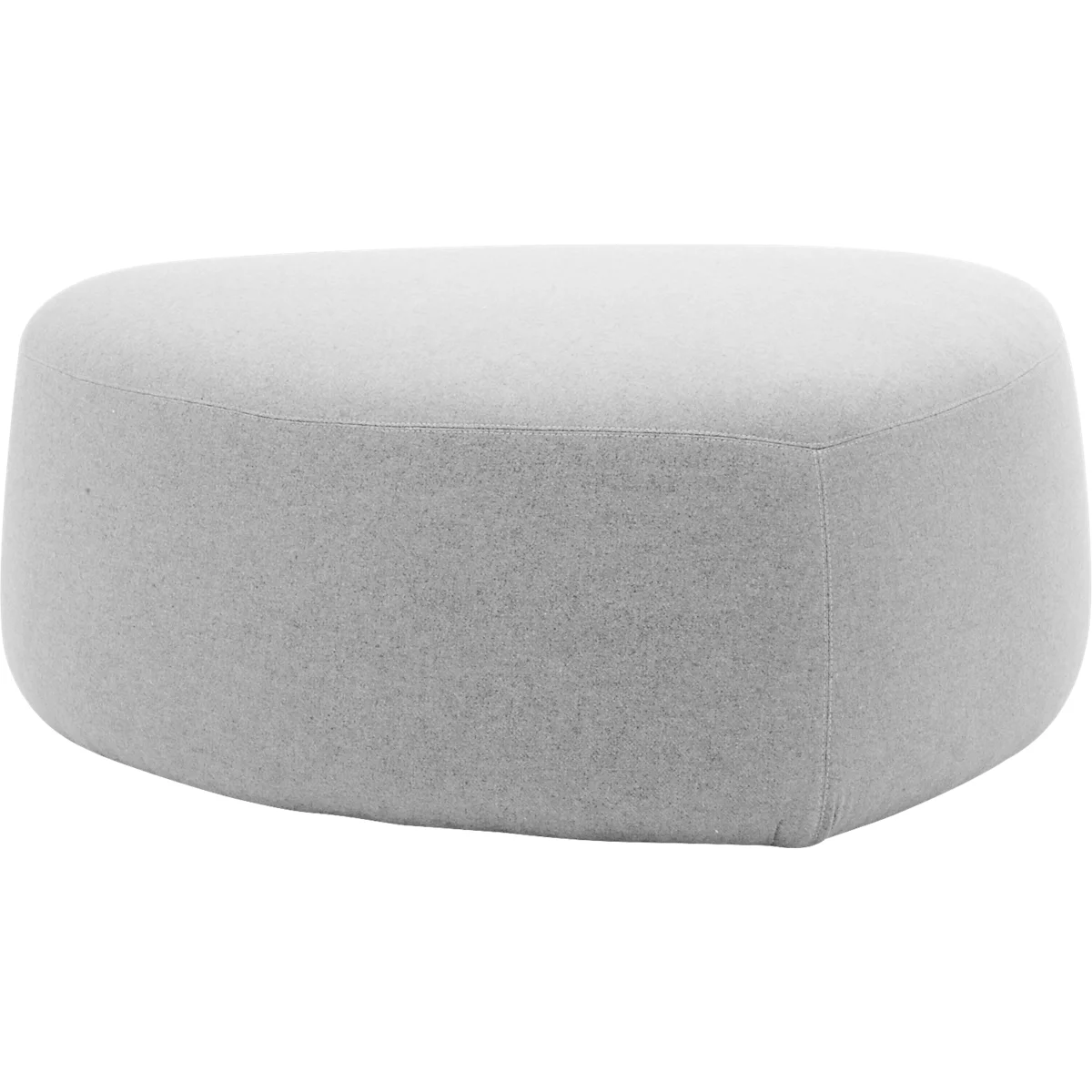 Gestoffeerd meubilair Leyform GOGO Pouf, medium, ovaal, B 980 x D 910 x H 390 mm, met glijders, stoffen bekleding, lichtgrijs