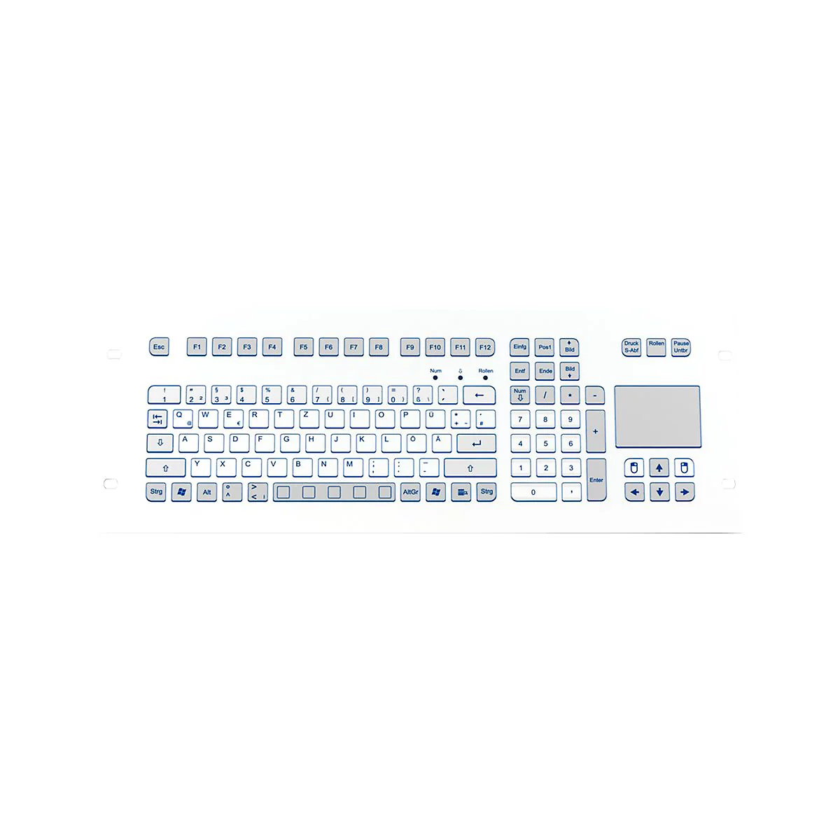 GETT TKS-105c-TOUCH-FP-4HE - Tastatur - mit Touchpad - rack-montierbar - USB - Deutsch