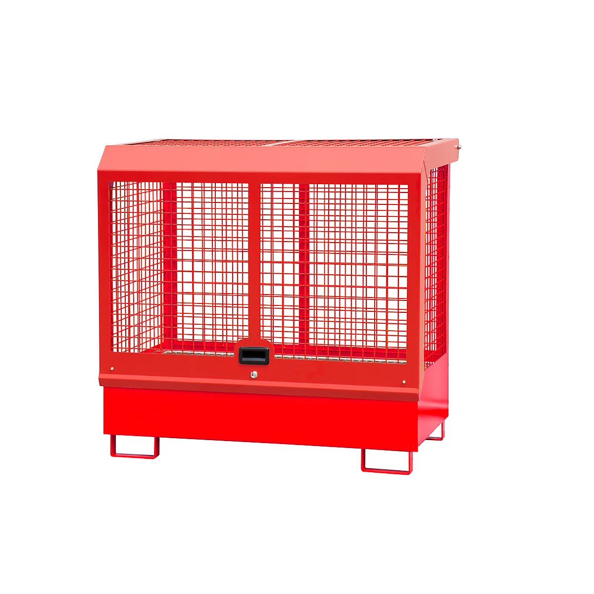 Gevaarlijke stoffen depot type GD-C BAUER, staal, L 1430 x B 820 x H 1390 mm, cilinderslot, carterinhoud 220 I, vuurrood RAL 3000