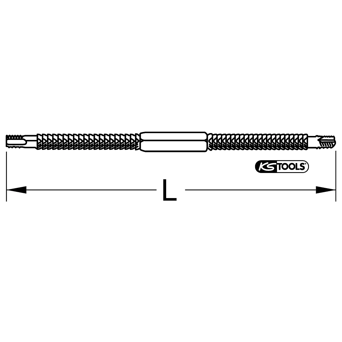 Gewindeschneideisen mit Gewinde, mittig achteckig, Kennzeichnung L, Logo KS TOOLS.