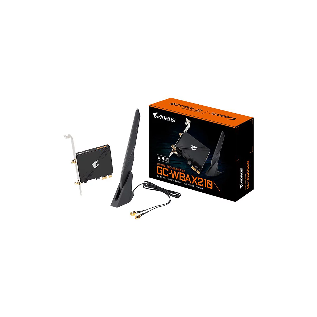 Gigabyte GC-WBAX210 (rev. 1.0) - Netzwerkadapter - PCIe - 802.11a, 802.11b/g/n, Wi-Fi 5, 802.11ax, Bluetooth 5.2