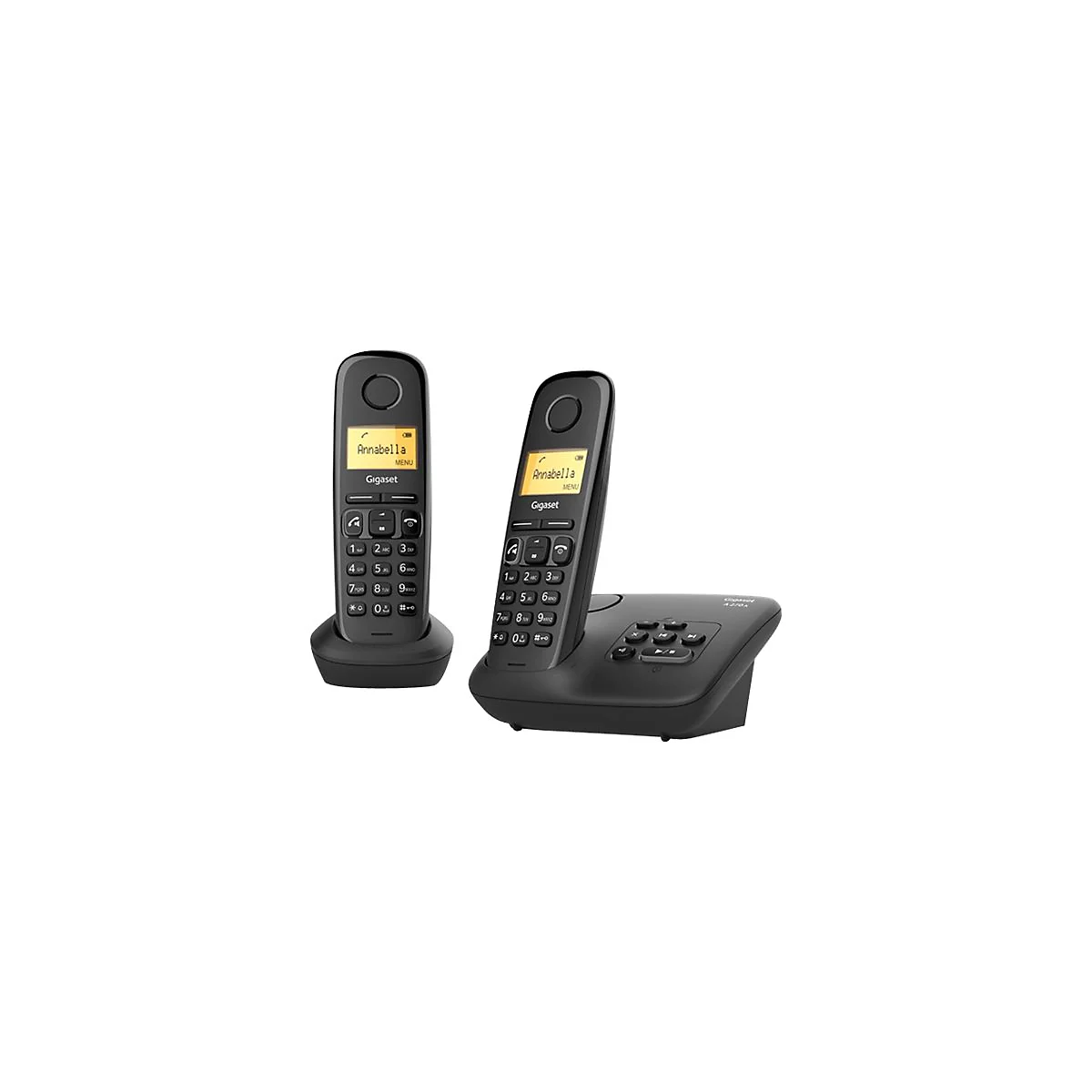 Gigaset A270A Duo - Schnurlostelefon - Anrufbeantworter mit Rufnummernanzeige - DECTGAP - Schwarz + zusätzliches Handset