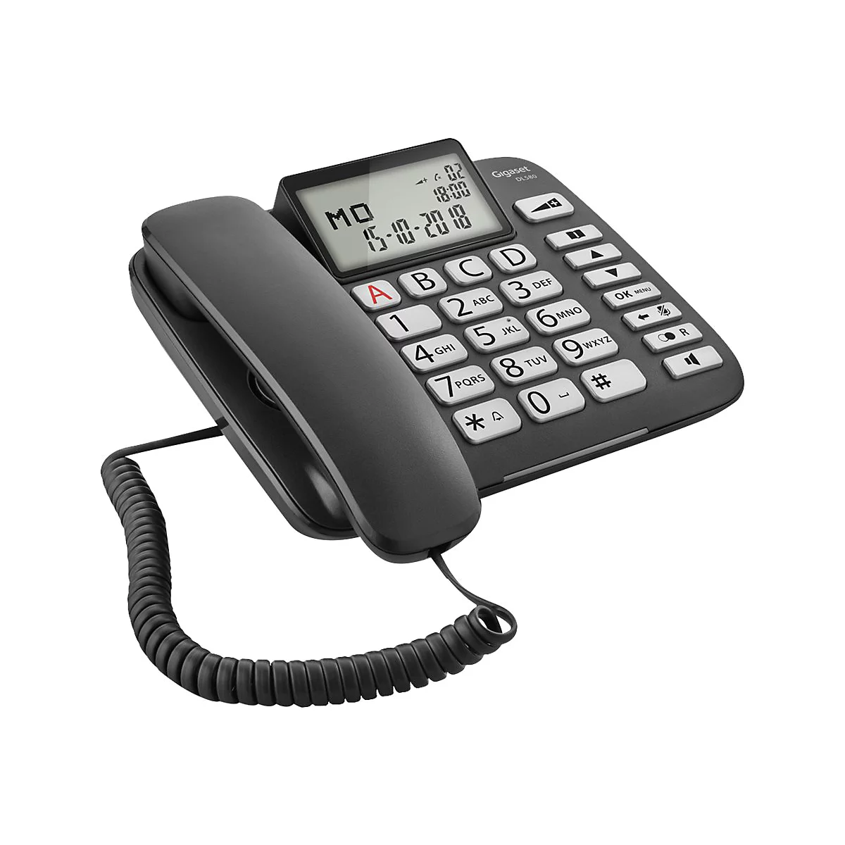 Gigaset DL580 - Telefon mit Schnur mit Rufnummernanzeige - Schwarz