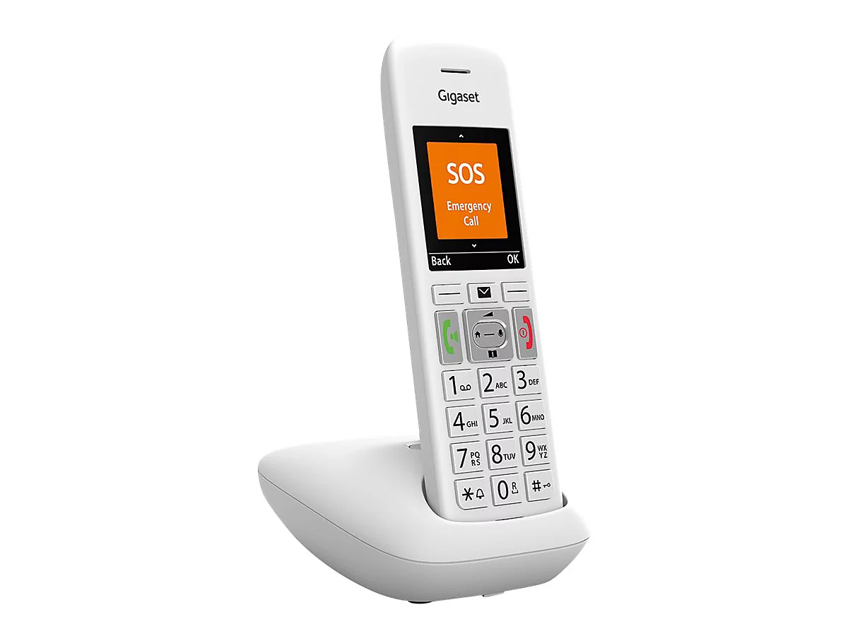 Gigaset E390 - Schnurlostelefon mit Rufnummernanzeige - ECO DECT\GAP - weiß
