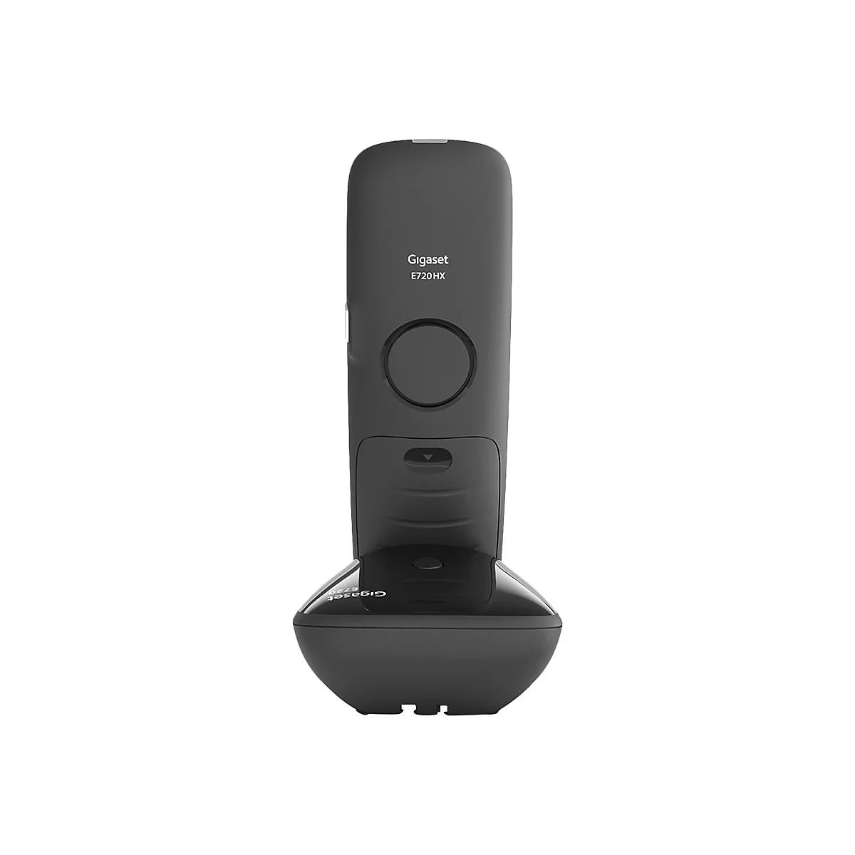Schwarzes schnurloses Telefon mit Basisstation, Gigaset E290HX.