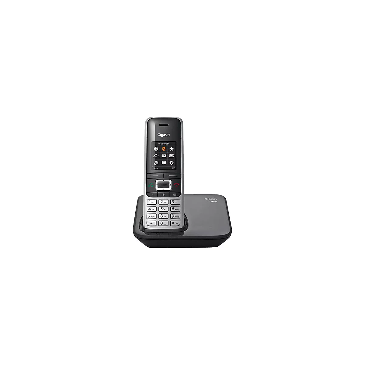 Gigaset S850 - Schnurlostelefon - mit Bluetooth-Schnittstelle mit Rufnummernanzeige - DECT - Schwarz, Platin