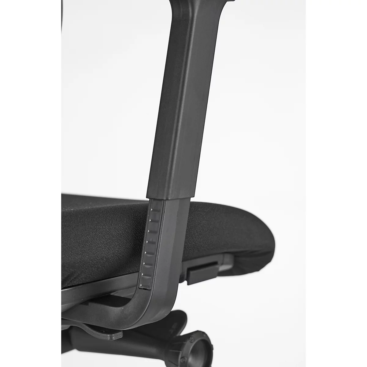 Giroflex Drehstuhl 353, mit Armlehnen, Auto-Synchronmechanik, Muldensitz, 3D-Netz-Rückenlehne, schwarz/schwarz