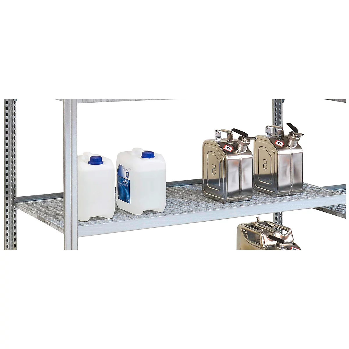 Gitterrostebene für Kleingebinde für CEMO Fassregal Typ 400, Stahl verzinkt, B 990 x T 1250 x H 840 mm
