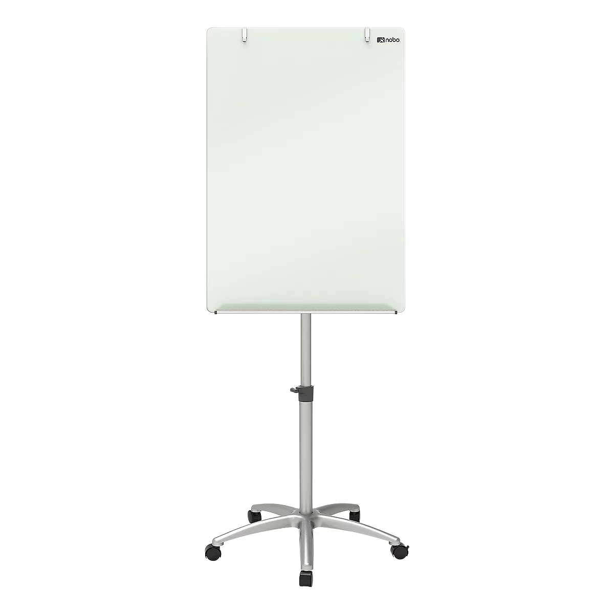 Glas-Flipchart Nobo Diamond, fahrbar, magnetisch, Arbeitsfläche aus Sicherheitsglas, 700 x 1000 mm