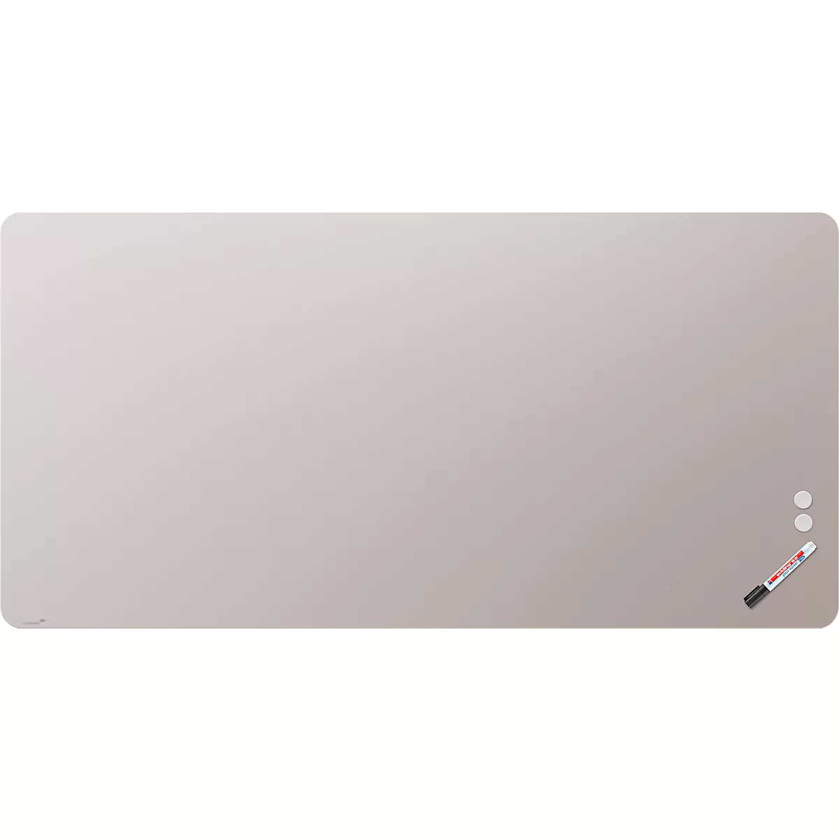 Glasboard Legamaster RC, mit 2 Magneten & 1 Glasboard Marker, B 1000 x T 4,4 x H 2000 mm, gehärtetes Sicherheitsglas, matt, warm grey