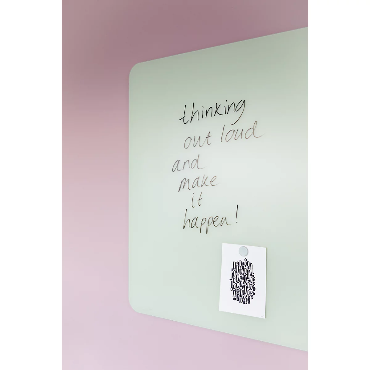 Glasboard Legamaster RC, mit 2 Magneten & 1 Glasboard Marker, B 1200 x T 4,4 x H 900 mm, gehärtetes Sicherheitsglas, matt, sage green