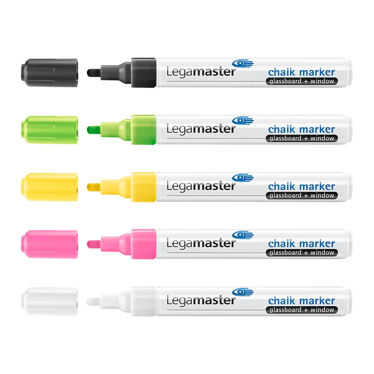 Glasboard-Starterkit Legamaster 7-12500, 4 Magnete, 5 Kreidemarker, 1 Tuch, 1 Spray
