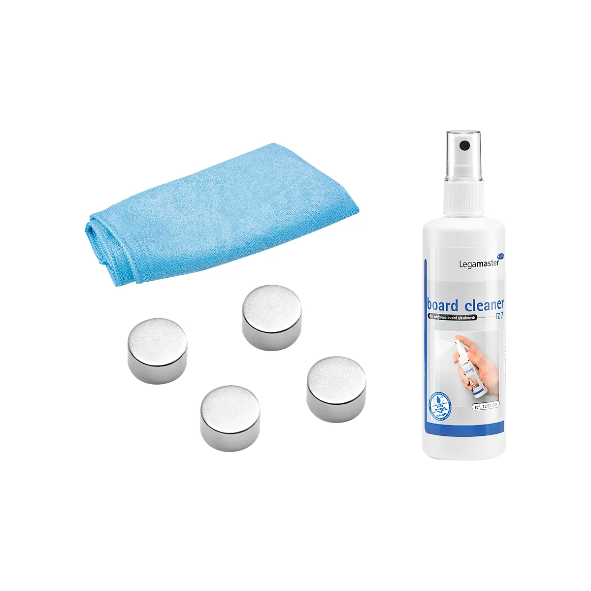 Glasboard-Starterkit Legamaster 7-12500, 4 Magnete, 5 Kreidemarker, 1 Tuch, 1 Spray