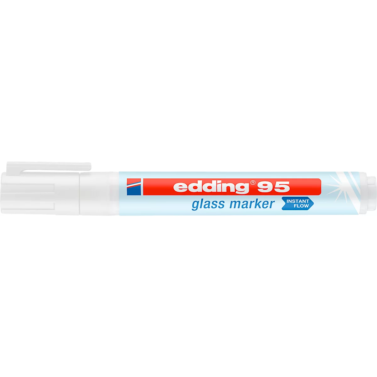 Glasmarker edding 95, für Glasoberflächen & Whiteboards, Strichbreite 1,5-3 mm, runde Spitze, weiß