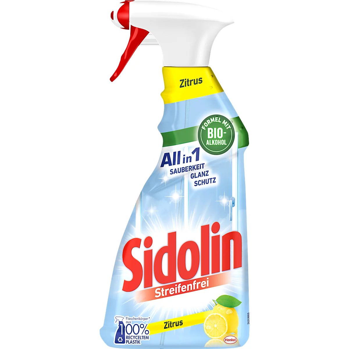 Glasreiniger Sidolin Zitrus, transparent, 10 Sprühflaschen mit jeweils 500 ml