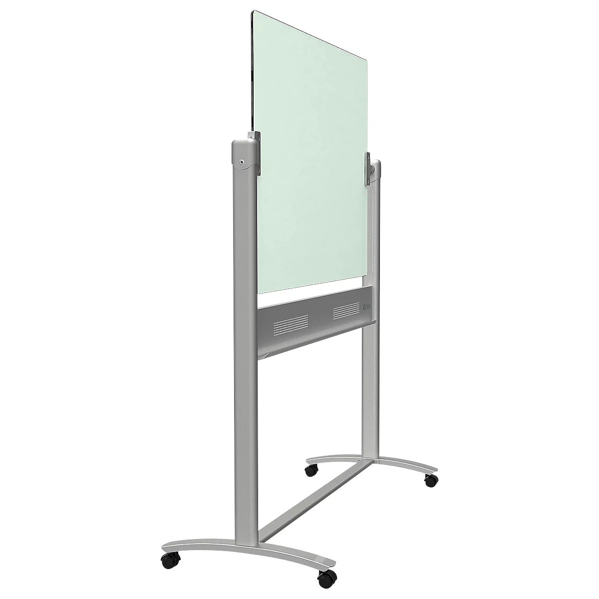 Glastafel Nobo Diamond, fahrbar, magnethaftend, Arbeitsfläche 1200 x 900 mm