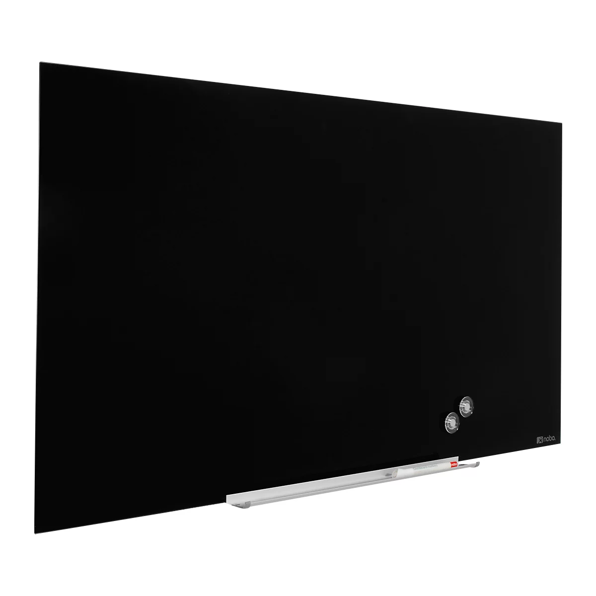 Glastafel Nobo Diamond, magnethaftend, aneinander montierbar, schwarz, 1260 x 710