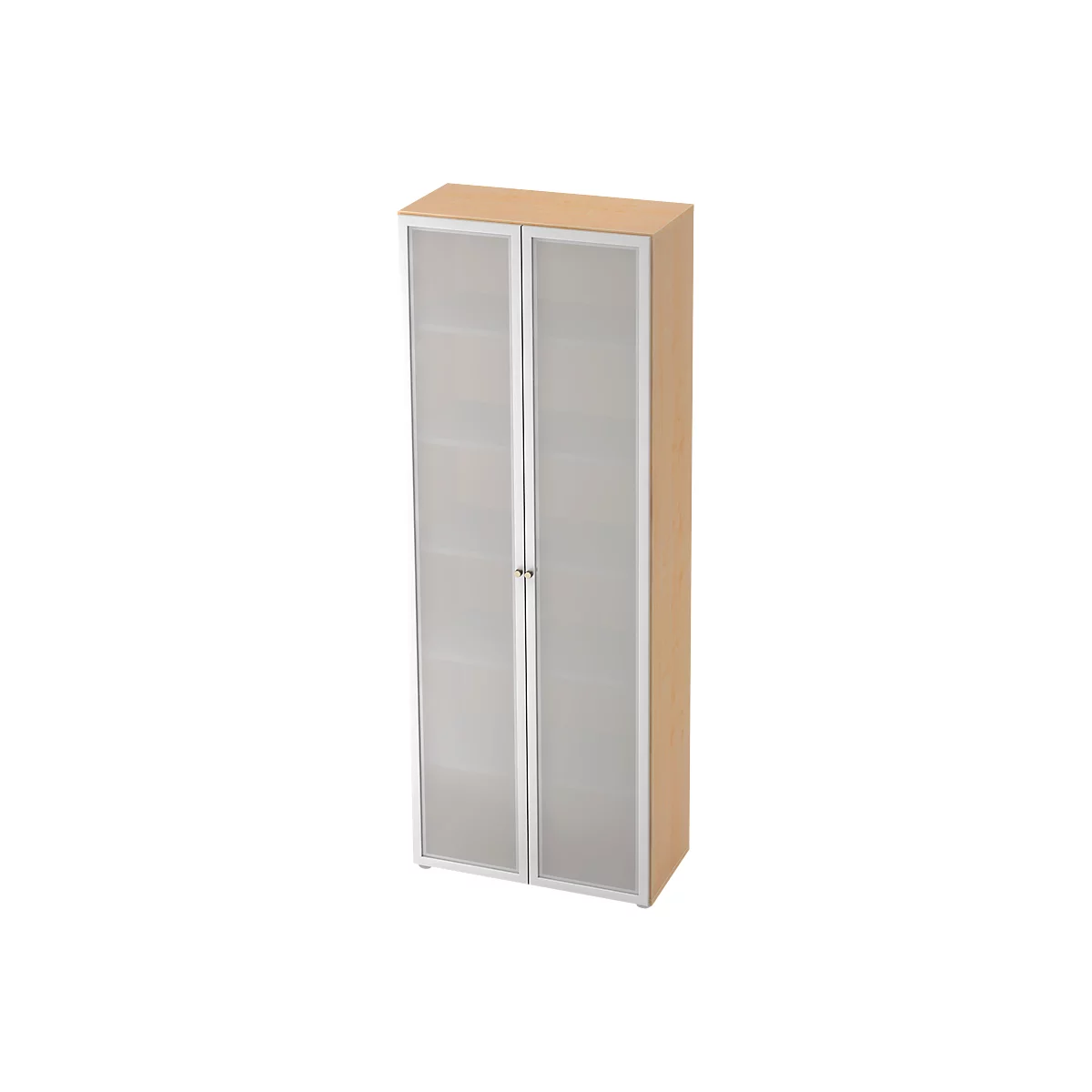 Glastürenschrank TOPAS LINE, 6 Ordnerhöhen, B 800 mm, Ahorn-Dekor