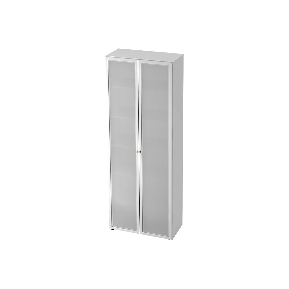 Glastürenschrank TOPAS LINE, 6 Ordnerhöhen, B 800 mm, weiß