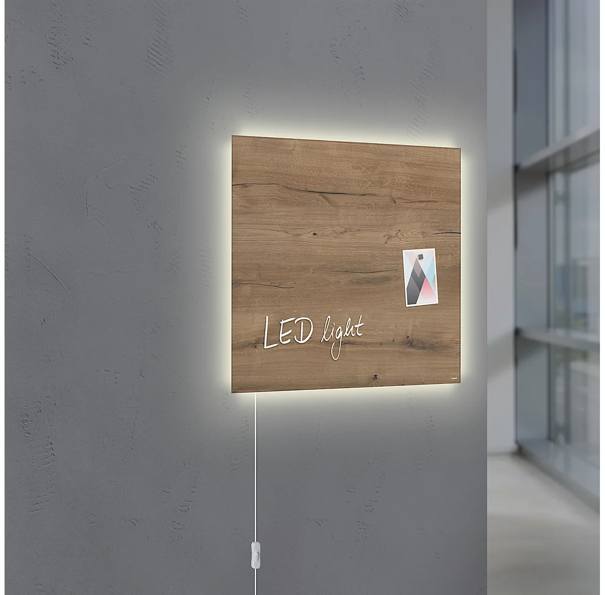 Te Verstikkend openbaring Glazen magneetbord Sigel Business artverum® LED light, Natural Wood,  beschrijfbaar, 2 afmetingen voordelig kopen | Schäfer Shop