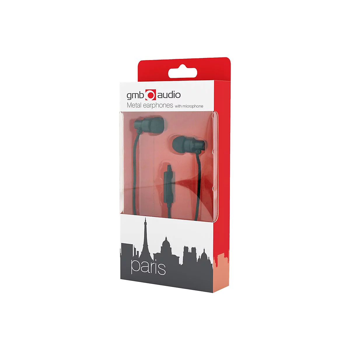 GMB Audio Paris MHS-EP-CDG-B - Ohrhörer mit Mikrofon - im Ohr - kabelgebunden - 3,5 mm Stecker - Schwarz