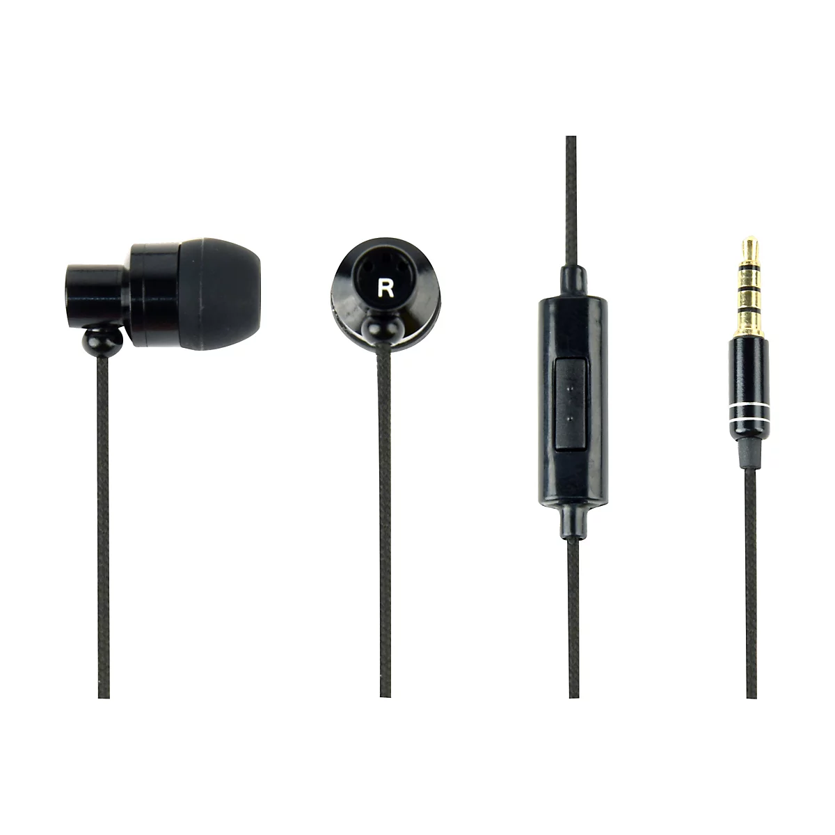GMB Audio Paris MHS-EP-CDG-B - Ohrhörer mit Mikrofon - im Ohr - kabelgebunden - 3,5 mm Stecker - Schwarz