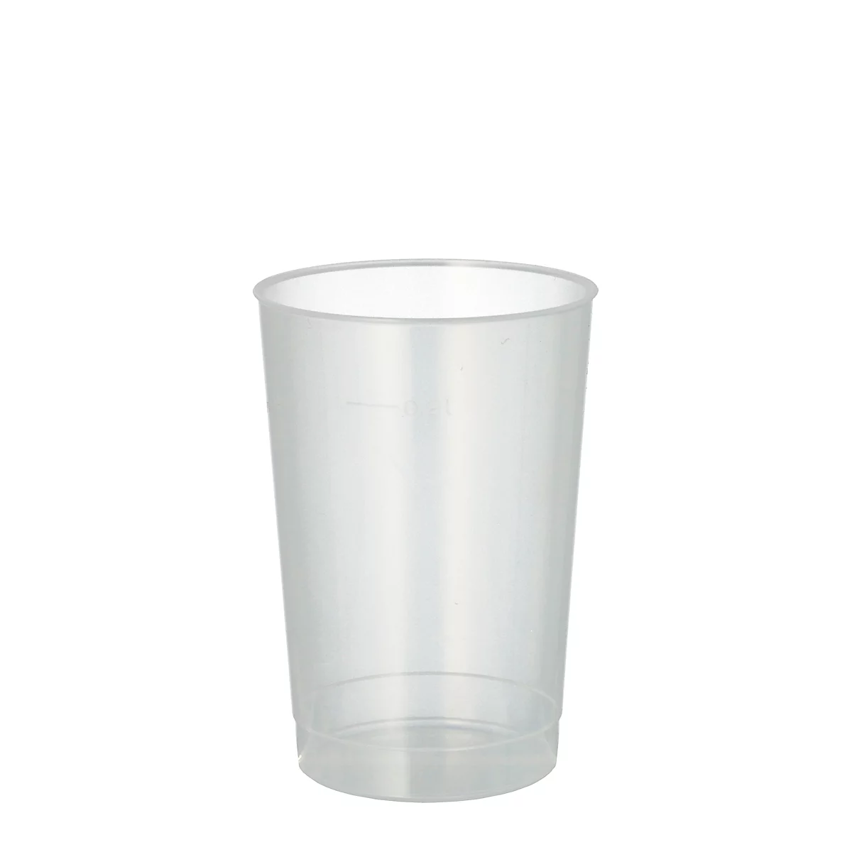 Gobelet Papstar Circulware by Havel, réutilisable, avec trait de remplissage, incassable, adapté au lave-vaisselle, recyclable, Ø 68 x H 98 mm, PP, translucide, 40 pièces