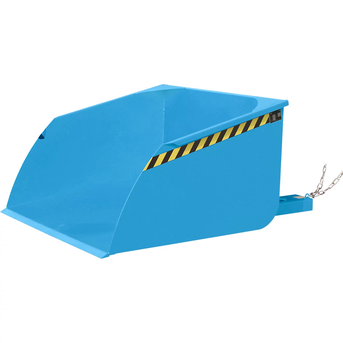 Godet pour chariot élévateur Bauer BSI 100, déverrouillage par câble, L 1810 × l 1330 × H 810 mm, 1 m³, jusqu'à 1500 kg, acier peint, bleu clair