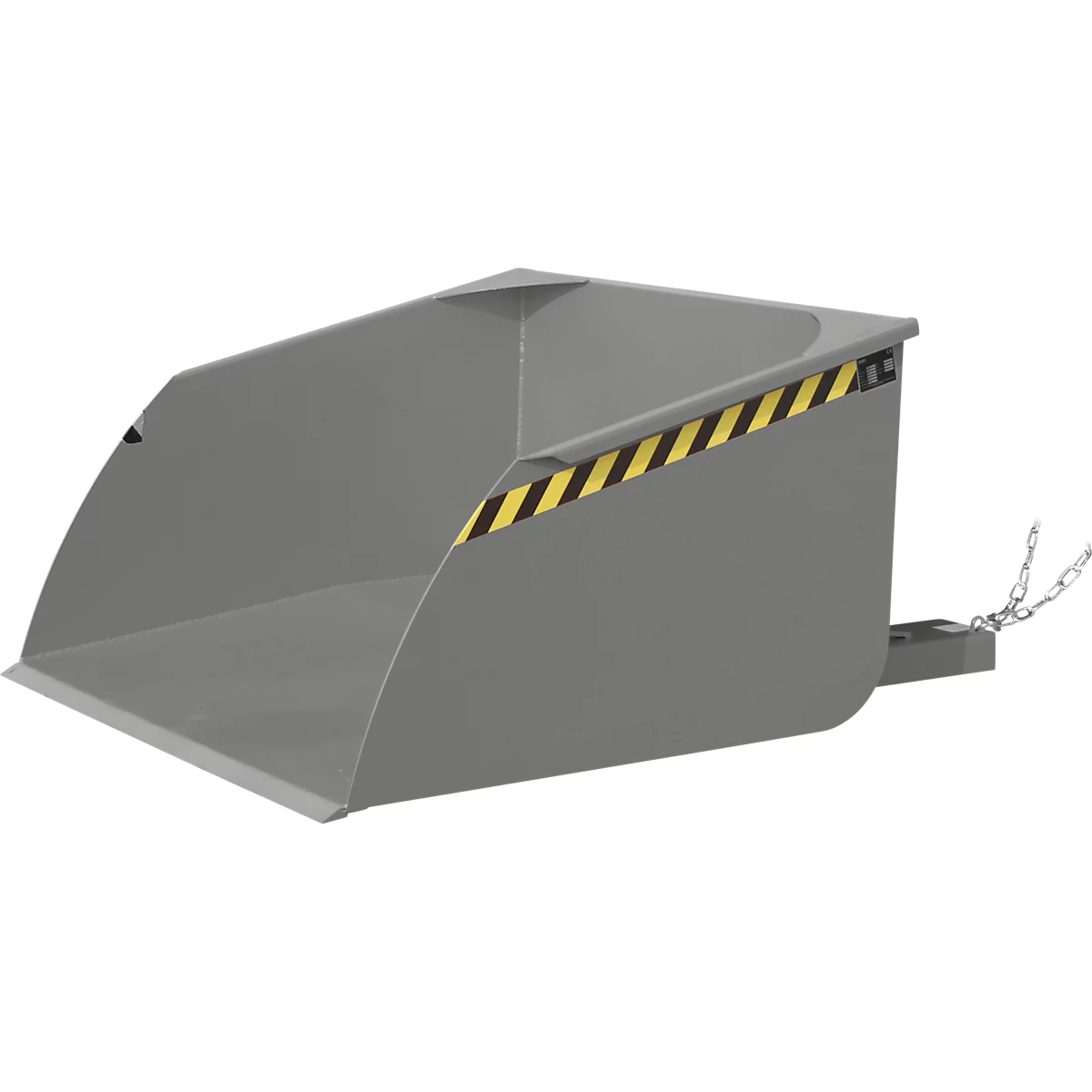 Godet pour chariot élévateur Bauer BSI 100, déverrouillage par câble, L 1810 × l 1330 × H 810 mm, 1 m³, jusqu'à 1500 kg, acier peint, gris souris