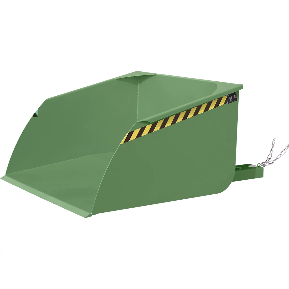 Godet pour chariot élévateur Bauer BSI 100, déverrouillage par câble, L 1810 × l 1330 × H 810 mm, 1 m³, jusqu'à 1500 kg, acier peint, vert réséda