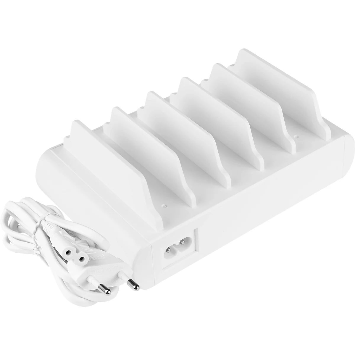 Good Connections draadloze lader, Qi-enabled, vermogen 15 W, voor USB desktop snellaadstation met 110 W, aansluiting aan linkerzijde, wit