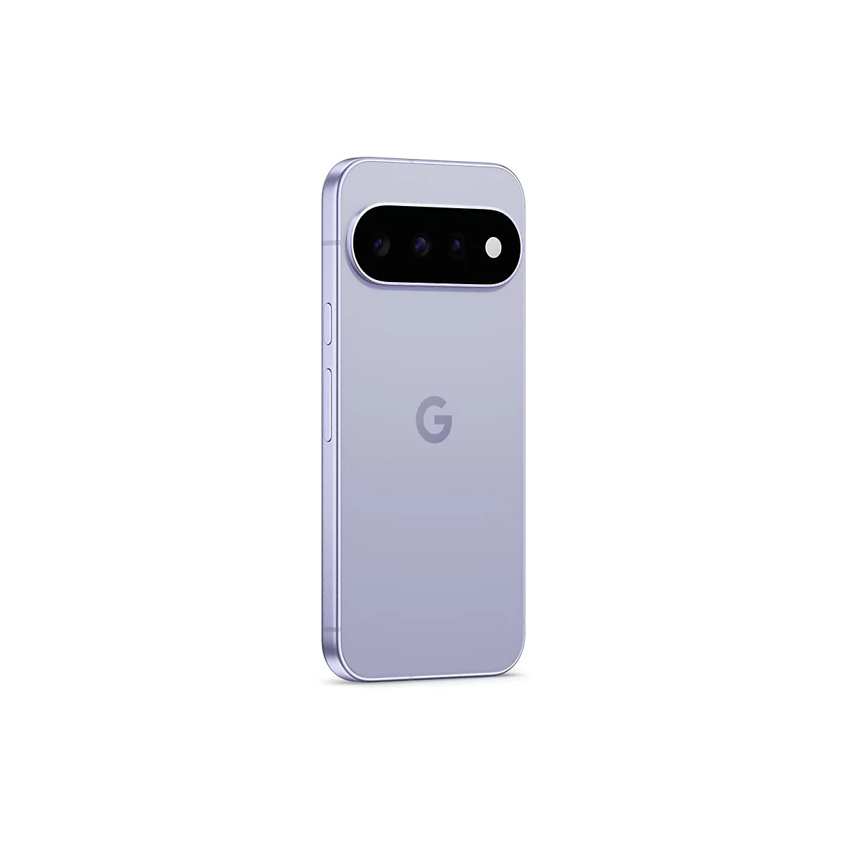Heller lila Google Pixel Smartphone von hinten gesehen, mit horizontalem Kamerabalken.