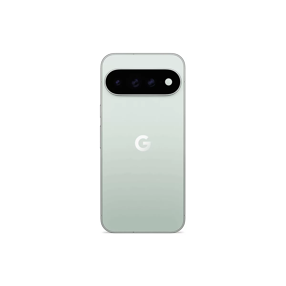 Mintgrünes Google Pixel Smartphone von hinten mit markanter, horizontaler Kameraleiste und mittigem Google-Logo.