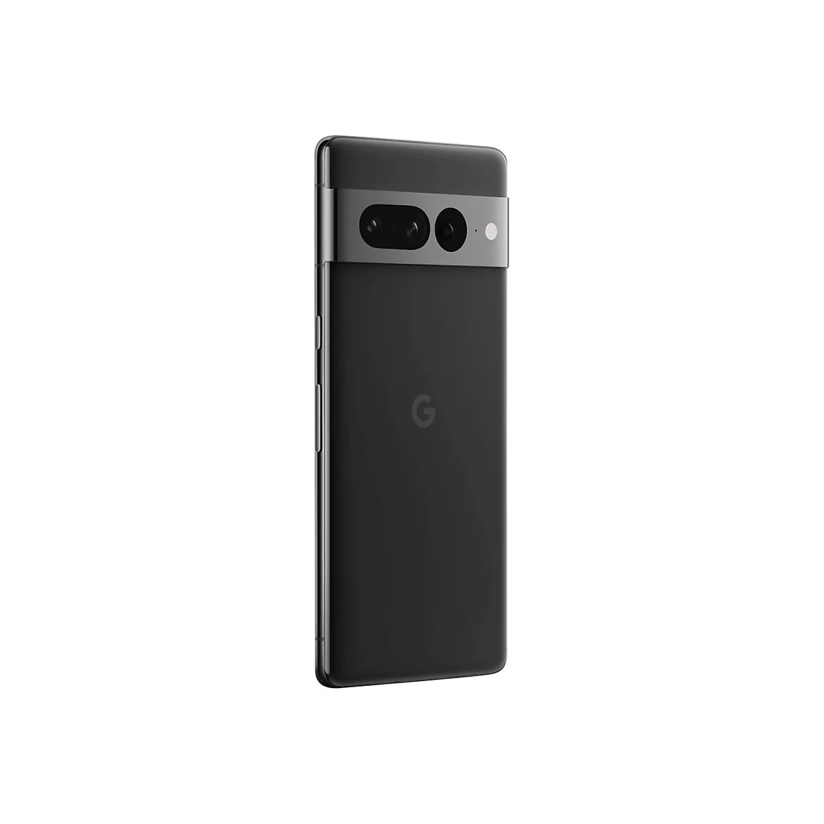 Schwarzes Google Pixel Smartphone, Ansicht der Rückseite mit horizontaler Kameraleiste.