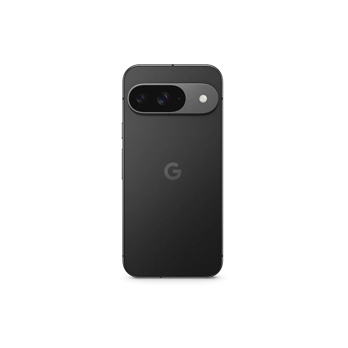 Schwarzes Smartphone, Rückseite, Google Logo, horizontale Kameraleiste.