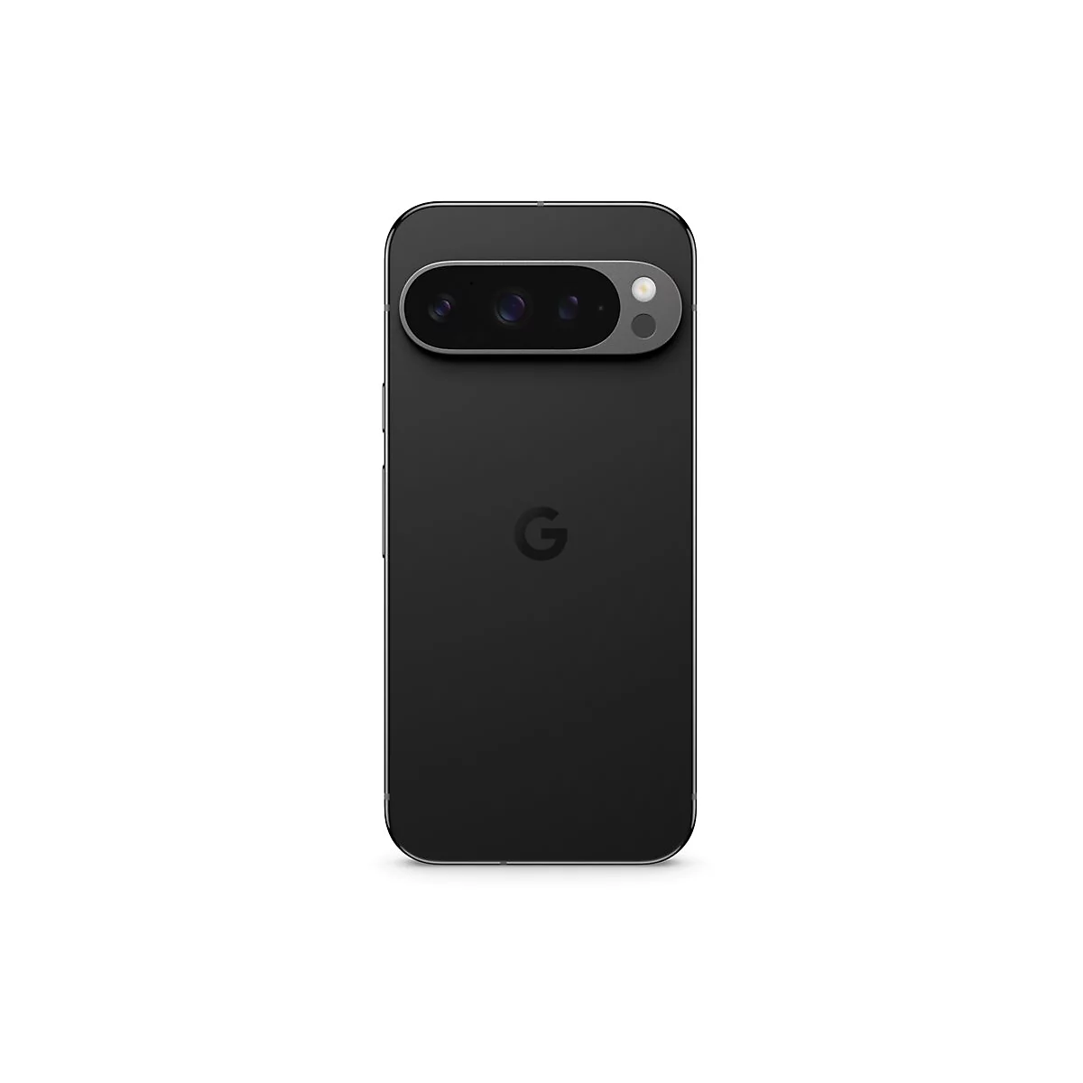 Schwarzes Smartphone, Rückseite, Google-Logo, Kameraeinheit.