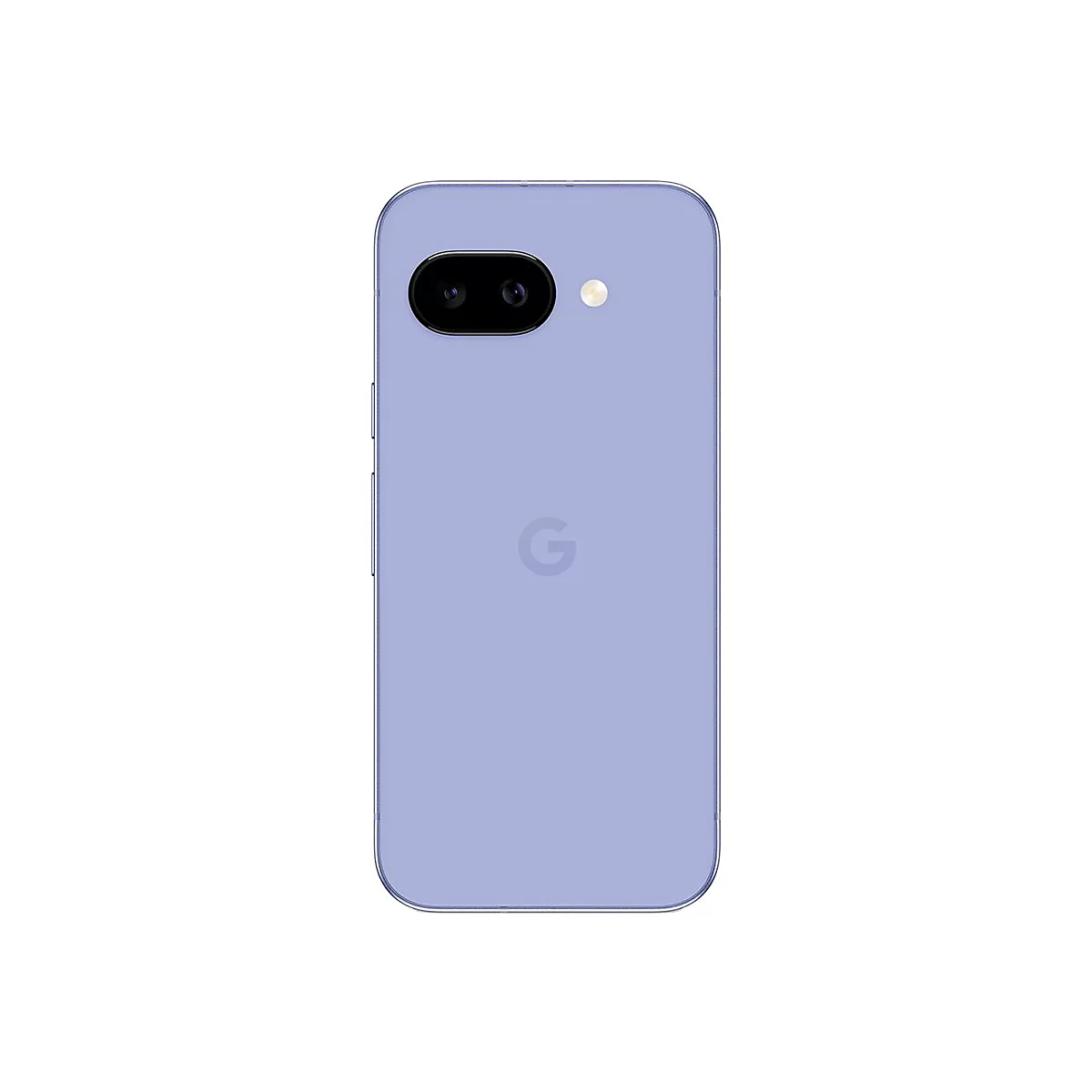 Helllila Smartphone-Rückseite, Google Logo, Kamera. 