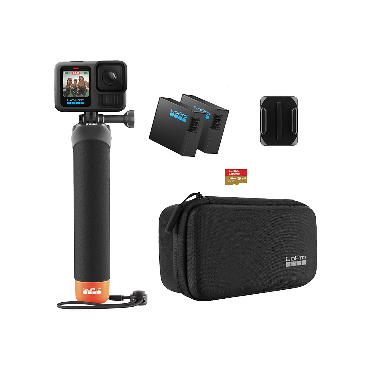 GoPro HERO13 Black - + Accessories Bundle - Action-Kamera - 5.3K / 60 BpS - 27.6 MPix - Wi-Fi, Bluetooth 5.3 LE bis zu 10 m
