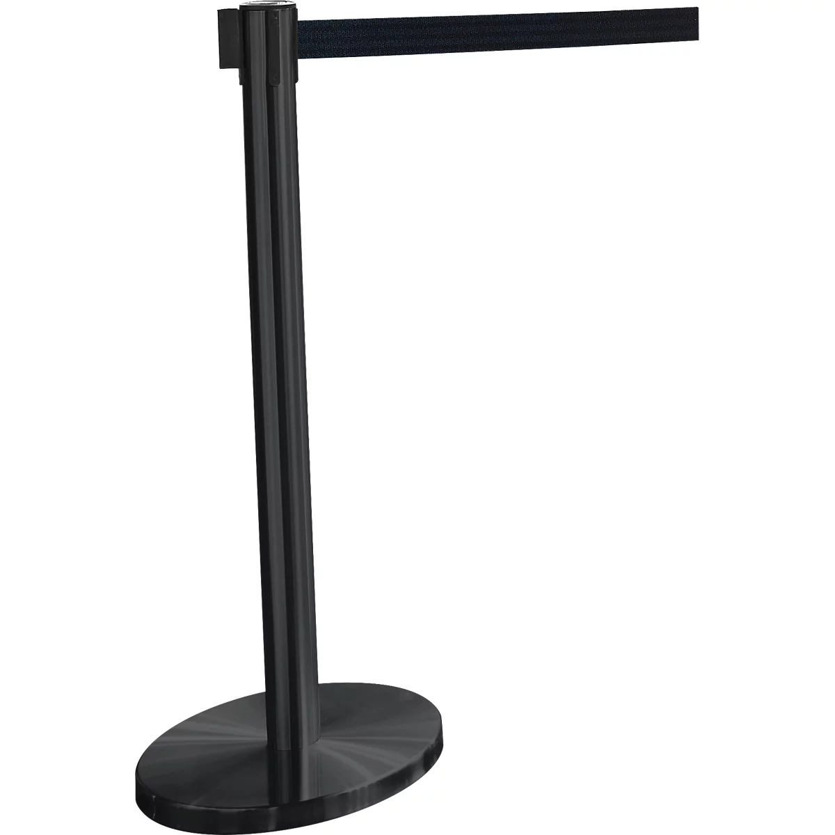 Gordelpaal GLA45, incl. bodemplaat 320 mm &amp; gordelcassette 2,3 m verlenging, H 955 mm, metaal, zwart