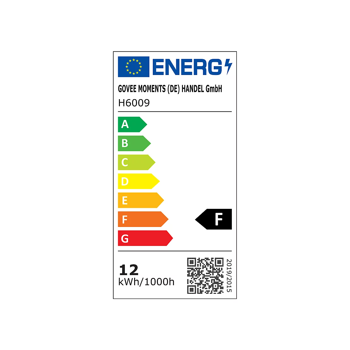 Energielabel mit Energieeffizienzklasse