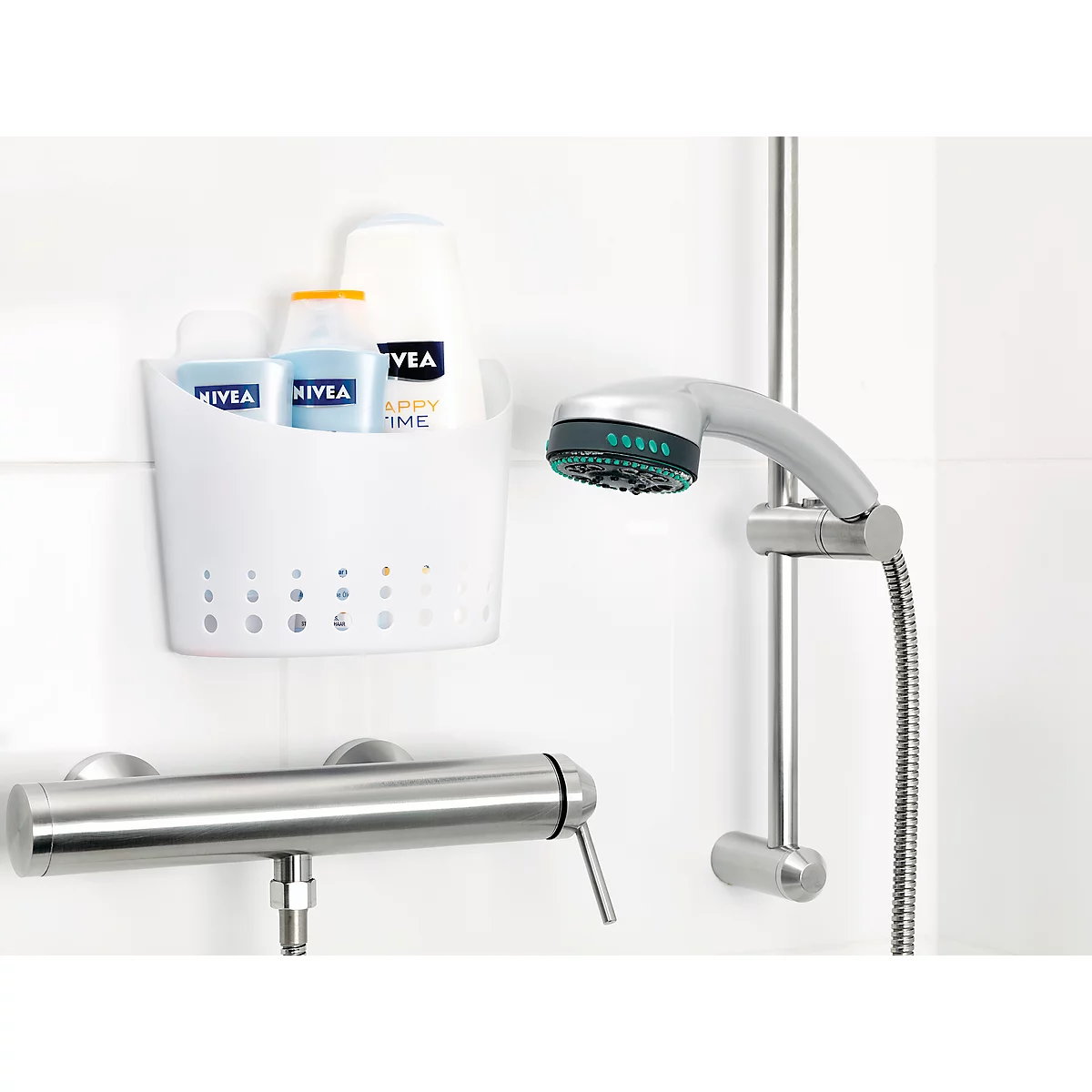 Grand panier Powerstrips Wave tesa, pour pièces humides, capacité de charge jusqu'à 3 kg, 1 p.